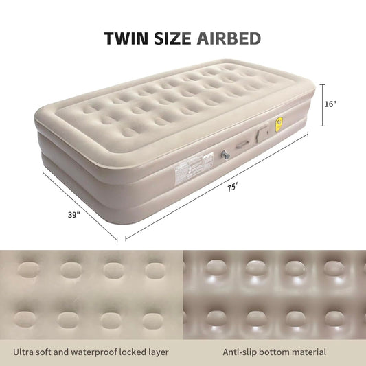 Air Mattress with Built in Pump | Inflatable Mattress with Storage Bag | Inflatable Blow Up Mattress | Inflatable Portable Air Bed | Blow up Mattress | Air Bed For Guest with Pillow